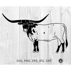 Texas Longhorn svg png, Cattle Svg, Texas Longhorn Clipart, Texas Longhorn Files For Cricut, Cut Files For Silhouette, D