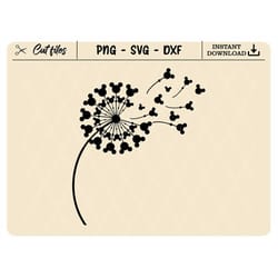 dandelion mickeyy svg, dandelion bundle svg, dandelion png, flower svg, dandelion clipart, wild flower, digital download