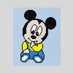 Crochet C2C Mickey Mouse baby blanket pattern PDF