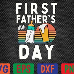 mens mens first father's day beer baby bottle daddy 2022 dad joke svg, eps, png, dxf, digital download
