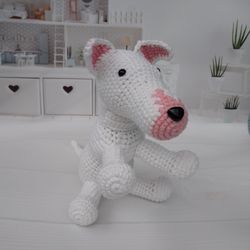 Crochet Bull terrier dog.