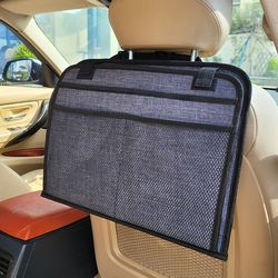 car seat back organizer with foldable tablet car storage bag