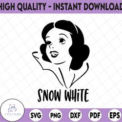 instant download snow white inspired silhouette portrait svg | png cut files - cricut design space | silhouette cameo sc