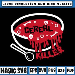 Halloween Cereal, Killer Svg, Breakfast Brunch Food Svg, Funny Kids Halloween SVG, Fall Svg, Png, Svg Files For Cricut
