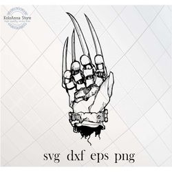 freddy's glove svg, freddy svg, freddy krueger svg, nightmare svg, elm street svg, sweet dreams, cut file, silhouette, s