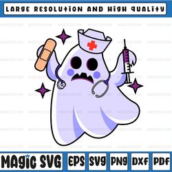 nurse ghost svg, school nurse ghost svg nurse cricut nurse silhouette halloween svg funny nurse cut file svg eps png dxf