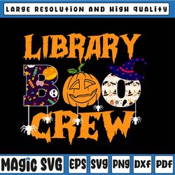 Library Boo Crew Png, School Librarian Halloween Png, Library Book Png, The Boo Crew Png, Halloween Gift Sublimation Des