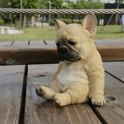 Sleepy French Bulldog Puppy Statue Resin