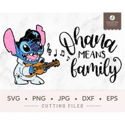 elvis stitch svg, ohana means family svg, stitch guitar svg, lilo and stitch svg, svg png jpg dxf eps cricut silhouette