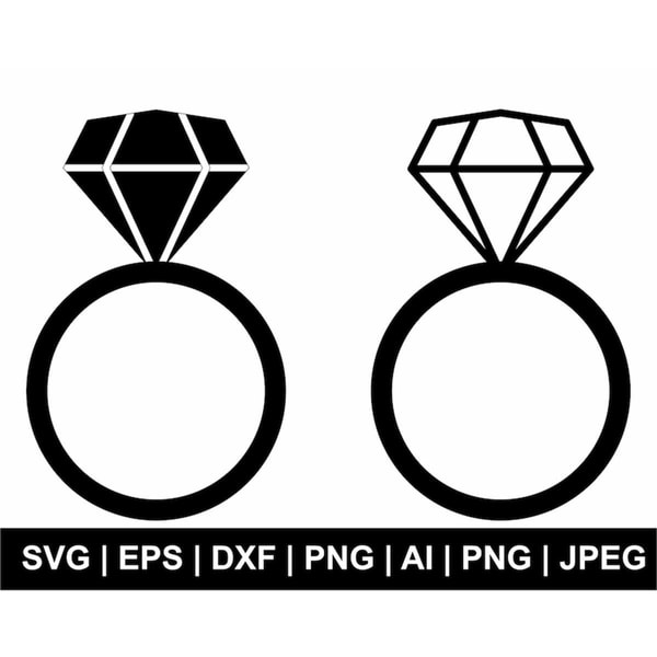 Diamond Ring Svg, Ring Svg, Wedding Ring Svg, Engagement Rin | Inspire ...