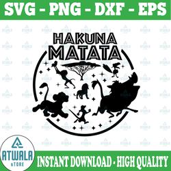 round lion king hakuna matata disney svg, disney mickey and minnie svg,quotes files, svg file, disney png file, cricut,