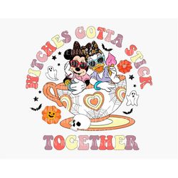 retro witches gotta stick together png, halloween mouse and friends png, besties witches png, trick or treat png, spooky