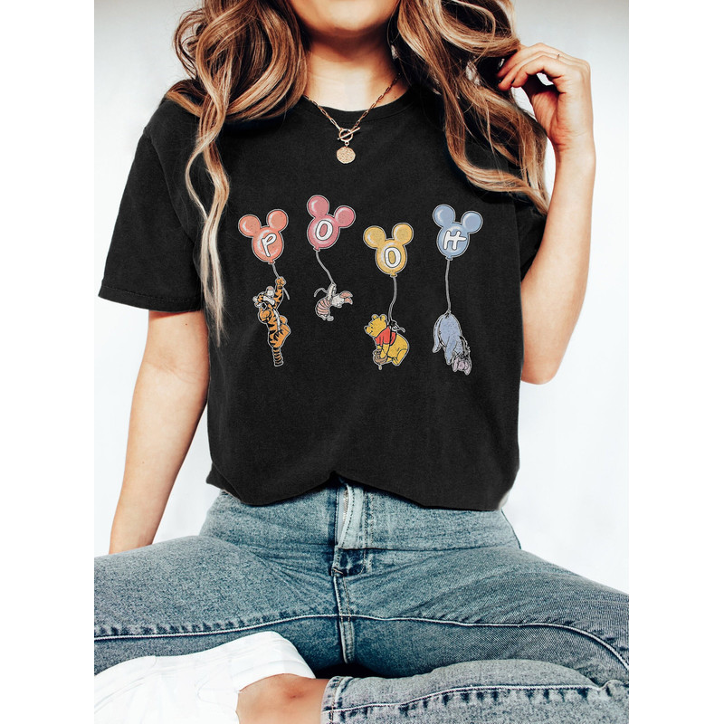 Disney Balloons Winnie The Pooh Shirt, Cute Pooh Bear Shirt, Disneyland Trip Shirt, Disney Women Shirt, Disney Kid Shirt, Disney Group Shirt - 7.jpg
