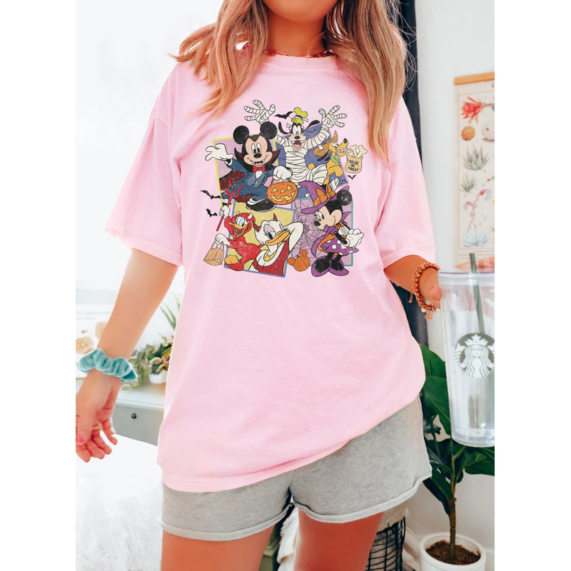 Retro Mickey And Friends Halloween Shirt, Disney Halloween Shirt, Mickey Not So Scary, Happy Halloween Tee, Disney Skeleton Shirt, Fall Tee - 2.jpg
