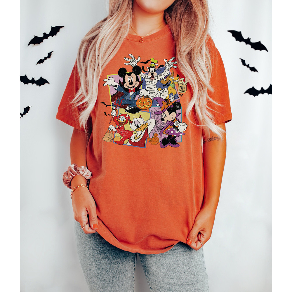 Retro Mickey And Friends Halloween Shirt, Disney Halloween Shirt, Mickey Not So Scary, Happy Halloween Tee, Disney Skeleton Shirt, Fall Tee - 4.jpg