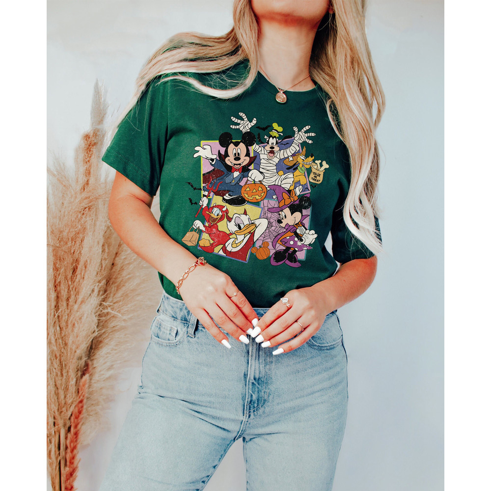 Retro Mickey And Friends Halloween Shirt, Disney Halloween Shirt, Mickey Not So Scary, Happy Halloween Tee, Disney Skeleton Shirt, Fall Tee - 5.jpg