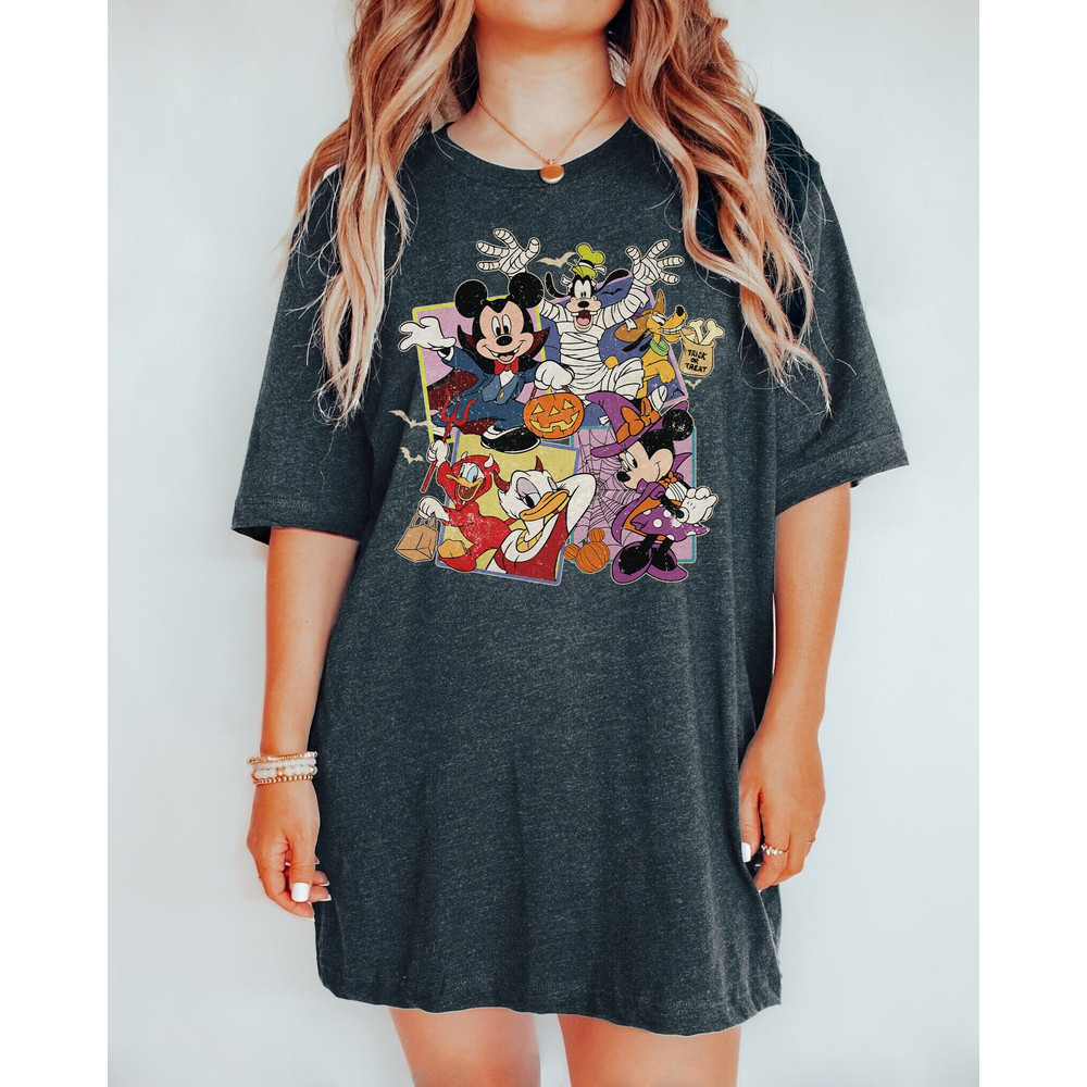 Retro Mickey And Friends Halloween Shirt, Disney Halloween Shirt, Mickey Not So Scary, Happy Halloween Tee, Disney Skeleton Shirt, Fall Tee - 6.jpg