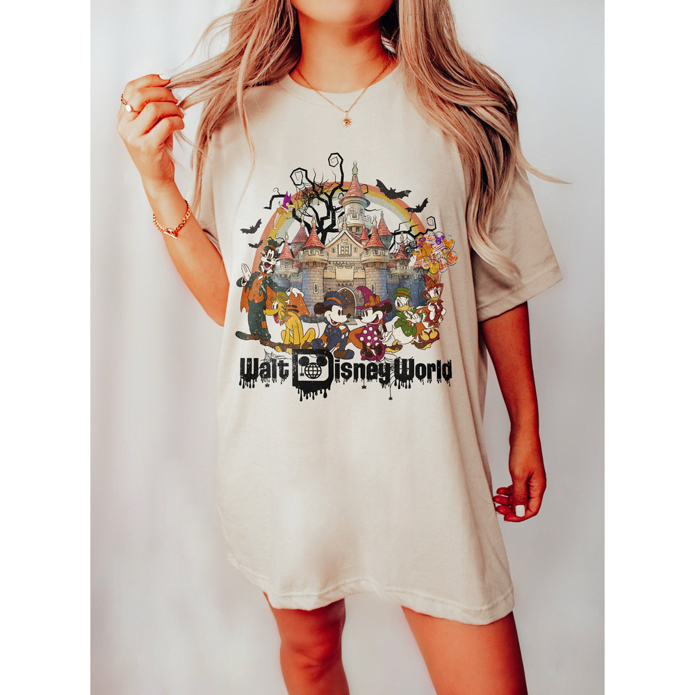 Retro Walt Disney World Halloween Shirts, Disney Castle Halloween Shirt, Disney World Halloween Shirt, Disney Family Halloween Shirt - 1.jpg