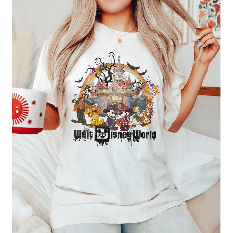 Retro Walt Disney World Halloween Shirts, Disney Castle Halloween Shirt, Disney World Halloween Shirt, Disney Family Halloween Shirt - 2.jpg