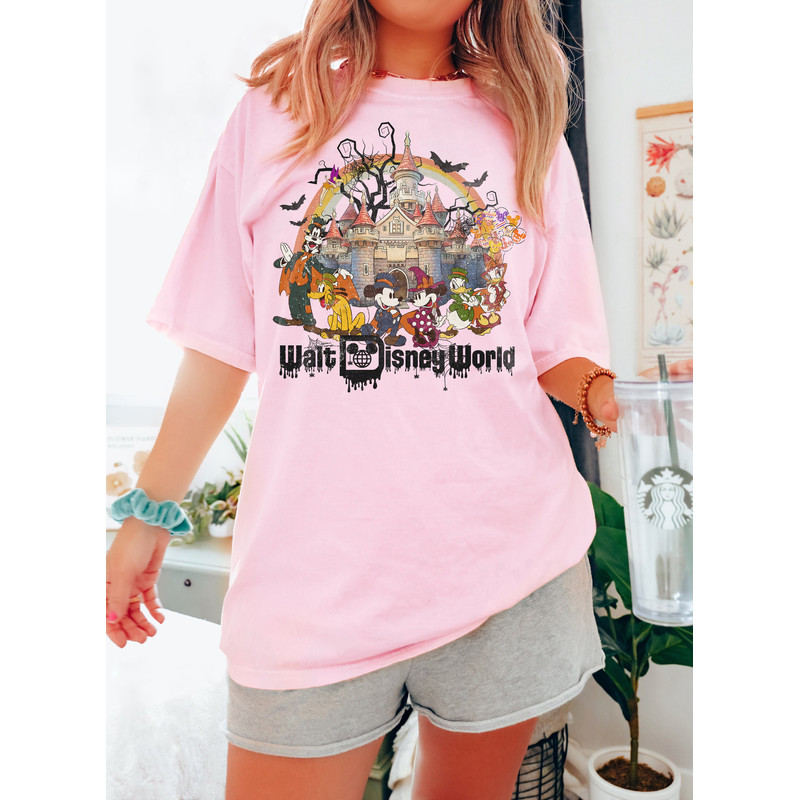 Retro Walt Disney World Halloween Shirts, Disney Castle Halloween Shirt, Disney World Halloween Shirt, Disney Family Halloween Shirt - 4.jpg