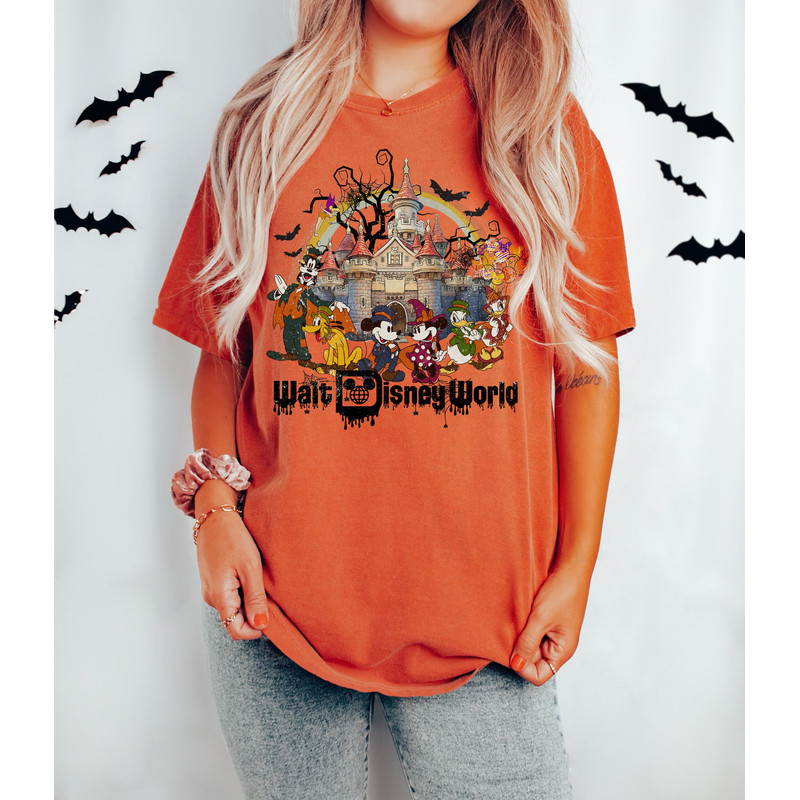 Retro Walt Disney World Halloween Shirts, Disney Castle Halloween Shirt, Disney World Halloween Shirt, Disney Family Halloween Shirt - 5.jpg