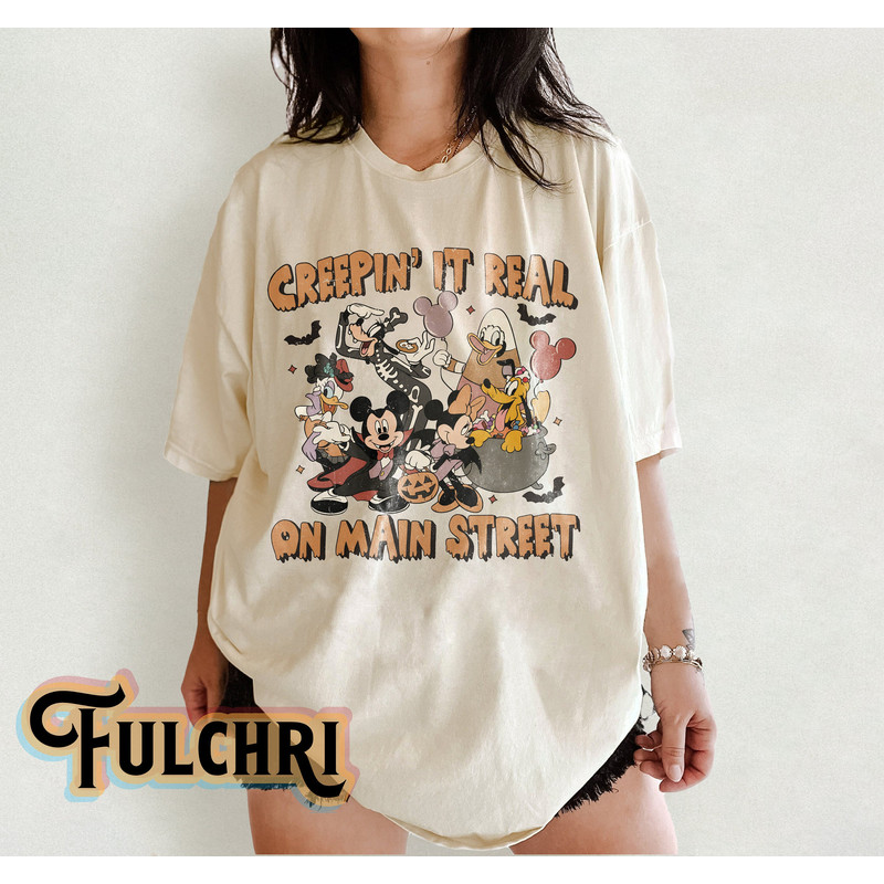 Vintage Disney Creepin't It Real On Main Street Shirt Shirt, Disney Halloween Shirt, Nightmare On Main Street, Disney Halloween Trip Shirt - 1.jpg