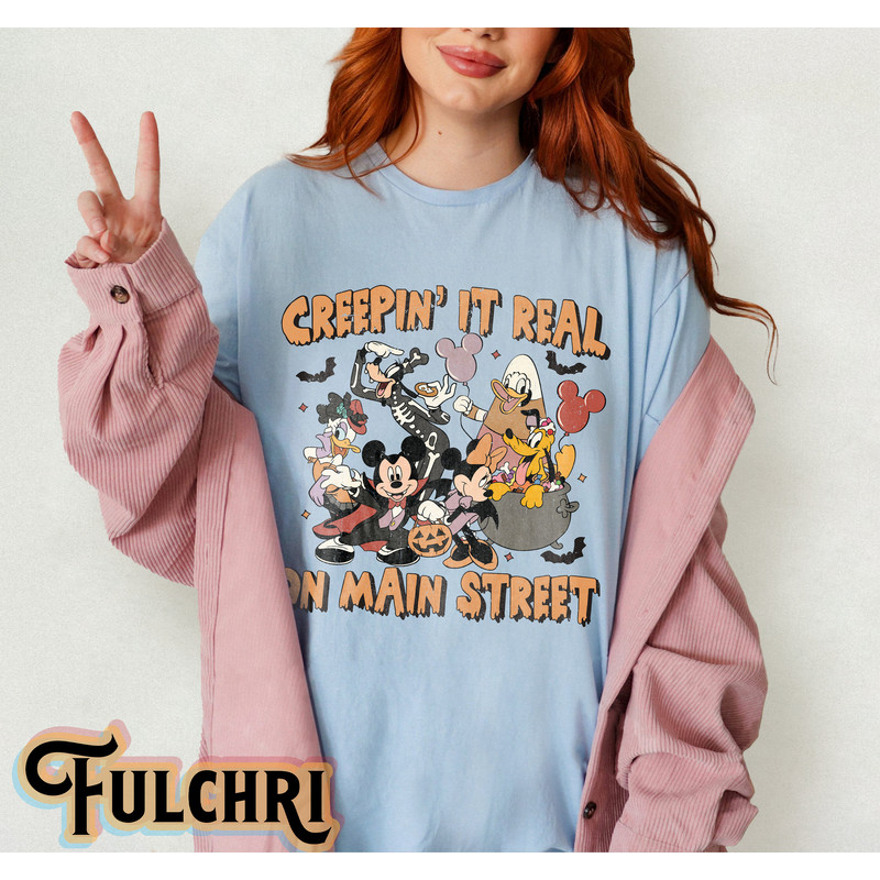 Vintage Disney Creepin't It Real On Main Street Shirt Shirt, Disney Halloween Shirt, Nightmare On Main Street, Disney Halloween Trip Shirt - 4.jpg