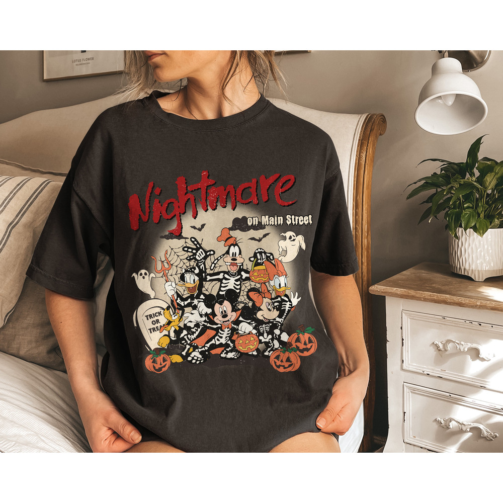 Vintage Disney Halloween Nightmare On Main Street Shirt, Disney Halloween Party Shirt, Disney Skeleton Halloween Shirt, Disney Trip Shirt - 2.jpg
