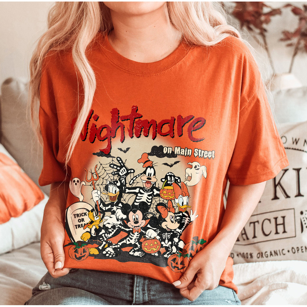 Vintage Disney Halloween Nightmare On Main Street Shirt, Disney Halloween Party Shirt, Disney Skeleton Halloween Shirt, Disney Trip Shirt - 3.jpg