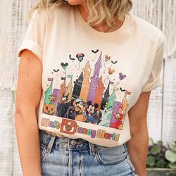 vintage disney mickey and friends halloween shirt, disney castle halloween shirt, walt disney world