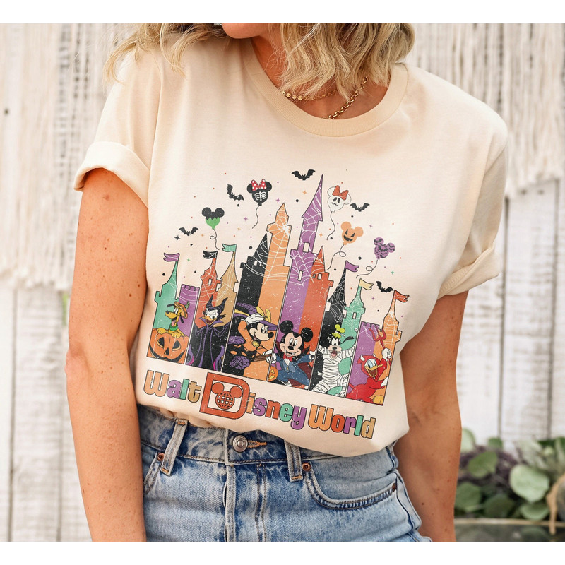 Vintage Disney Mickey And Friends Halloween Shirt, Disney Castle Halloween Shirt, Walt Disney World Halloween Shirt, Disney Trip Shirt - 1.jpg