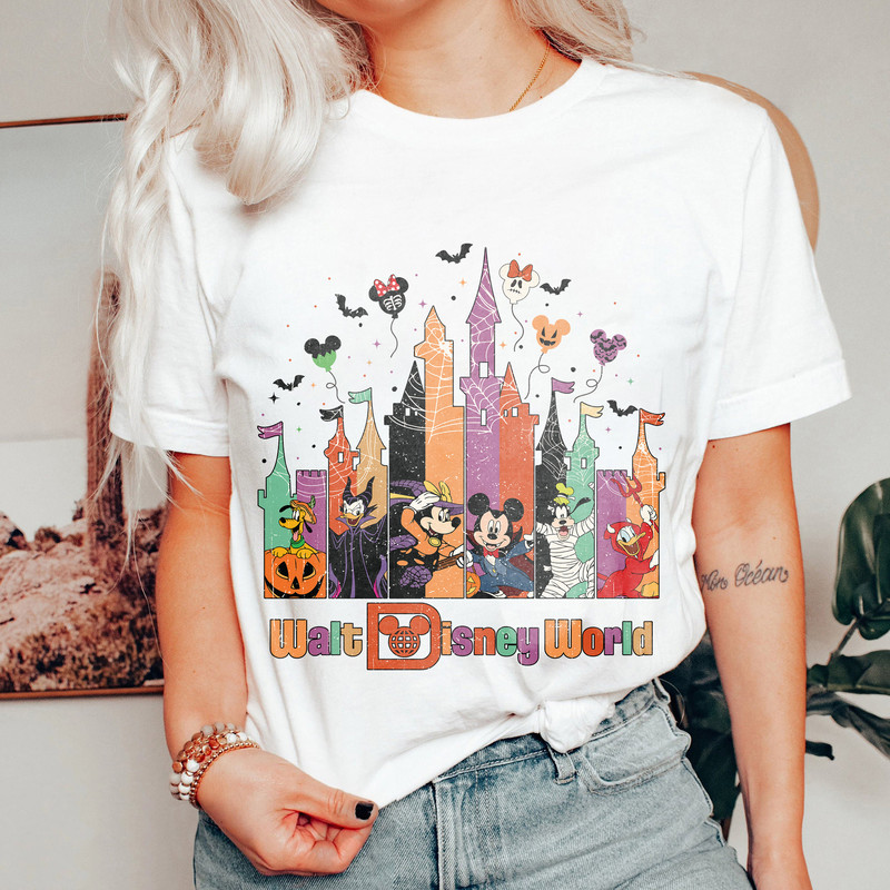 Vintage Disney Mickey And Friends Halloween Shirt, Disney Castle Halloween Shirt, Walt Disney World Halloween Shirt, Disney Trip Shirt - 2.jpg