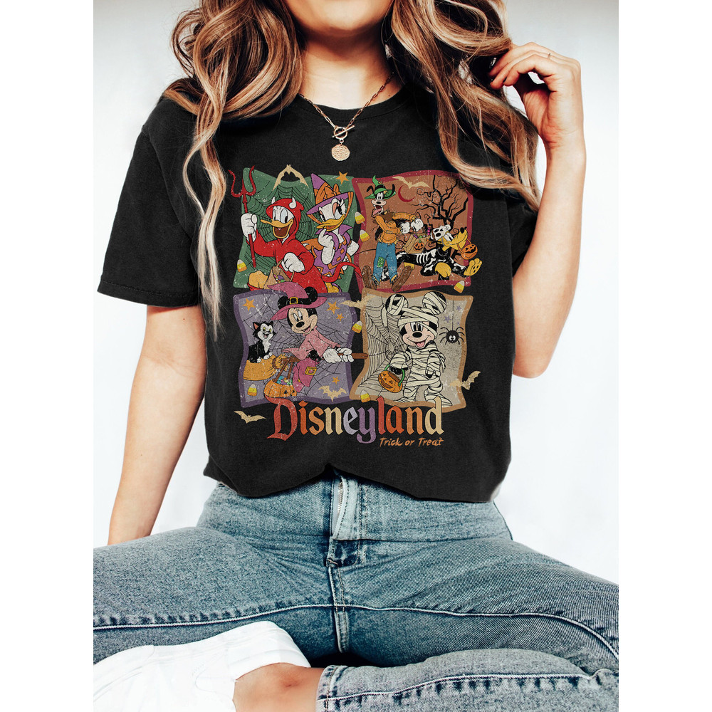 Vintage Disneyland Halloween Shirt, Disneyland Trick Or Treat, Mickey And Friends Halloween Shirt, Disney Trip Shirt, Disney Skeleton Shirt - 2.jpg