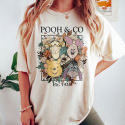 vintage floral pooh co est 1926 shirt, floral pooh and friends shirt, floral disney shirt, disney p