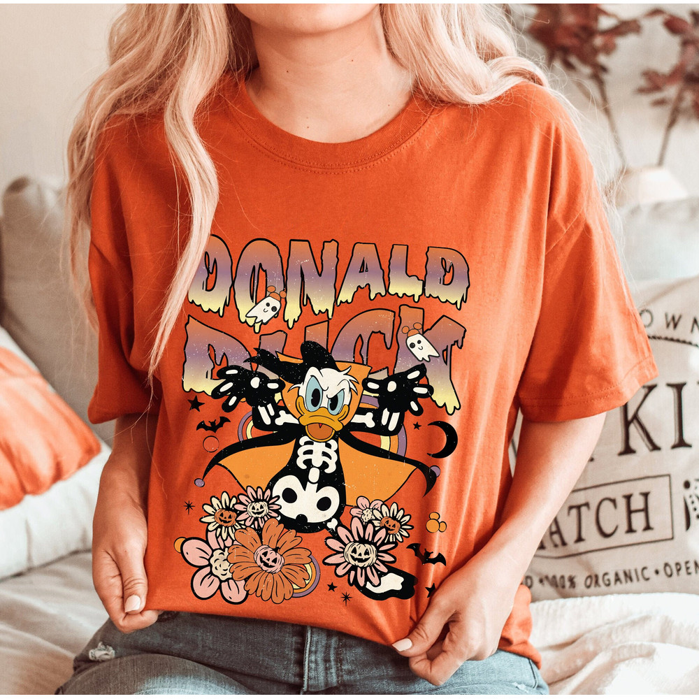 Vintage Floral Mickey And Friends Halloween Group Shirts, Floral Disney Halloween Shirt, Retro Magic Kingdom Shirt, Disney Family Trip Shirt - 6.jpg