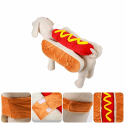 Puppy Pet Clothing Hot Dog Design, Pet Apparel Dressing Up Cat Party Costume Suit