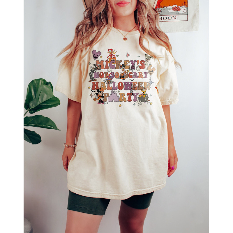 Vintage Mickey Not Scary Halloween Party Shirt, Disney Halloween Shirt, Disney Trip Shirt, Halloween Family Shirt, Disney Vacation Shirt - 1.jpg