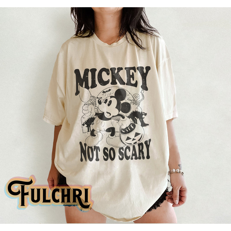 Vintage Mickey Not So Scary Shirt, Mickey Halloween Shirt, Disney Halloween Shirt, Disney Skeleton Shirt, Trick Or Treat, Halloween Shirt - 2.jpg