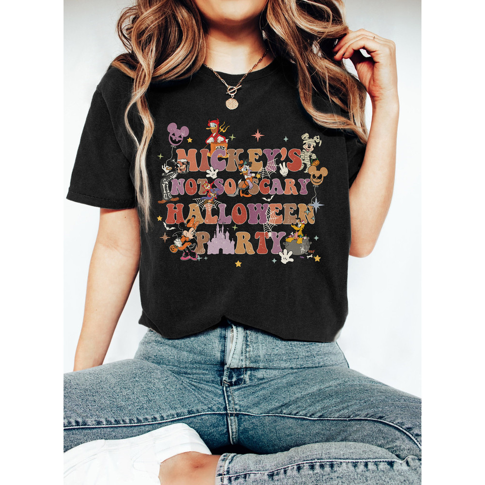 Vintage Mickey Not Scary Halloween Party Shirt, Disney Halloween Shirt, Disney Trip Shirt, Halloween Family Shirt, Disney Vacation Shirt - 6.jpg