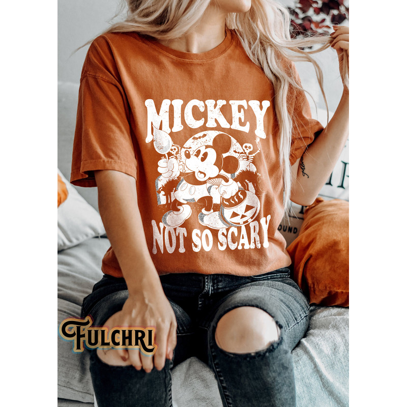 Vintage Mickey Not So Scary Shirt, Mickey Halloween Shirt, Disney Halloween Shirt, Disney Skeleton Shirt, Trick Or Treat, Halloween Shirt - 5.jpg