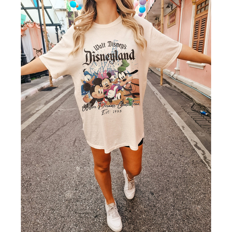 Vintage Walt Disney's Disneyland Est 1955 Where Dreams Come True Shirt, Retro Mickey Shirt, Mickey and Friends Shirt, Disneyland Shirt - 1.jpg