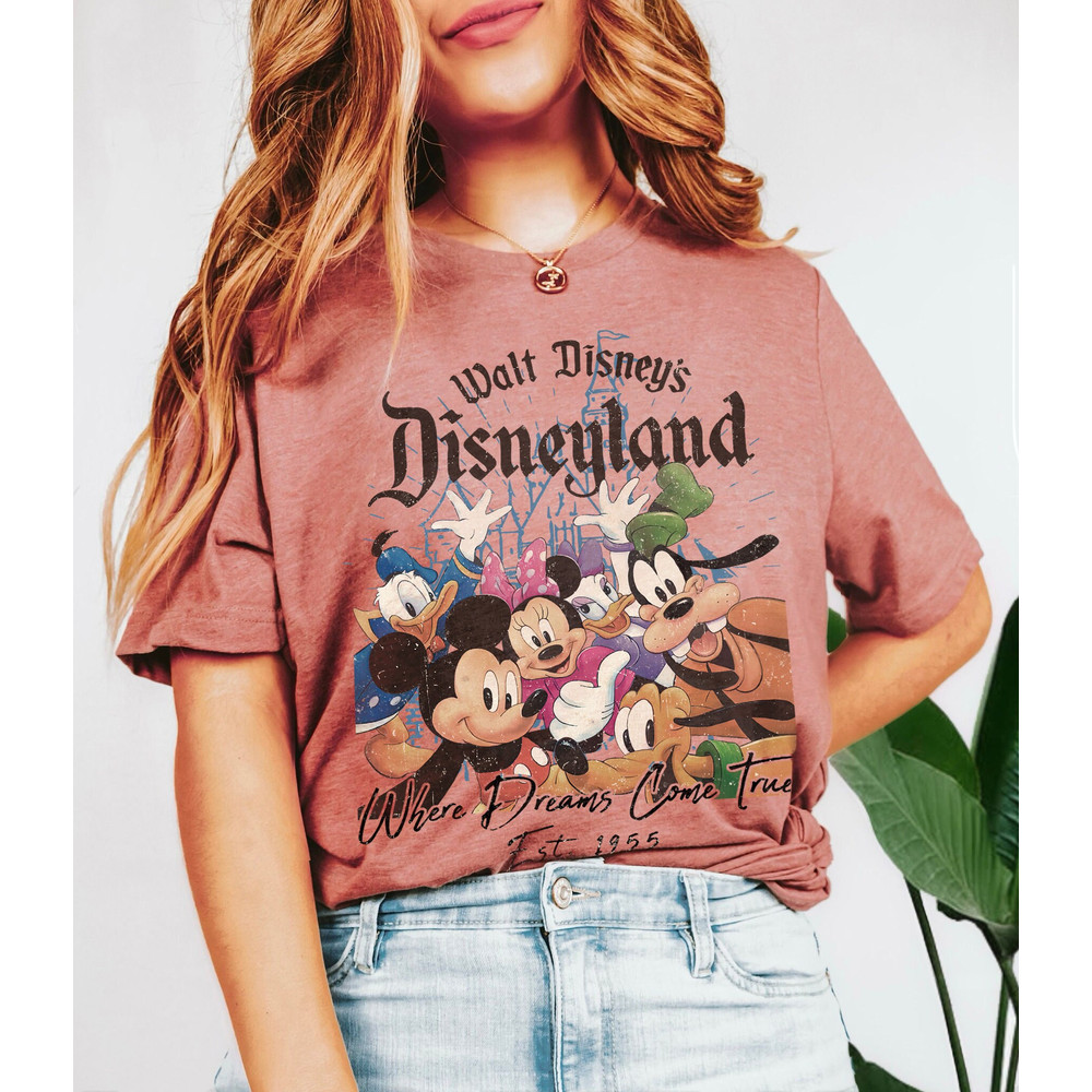 Vintage Walt Disney's Disneyland Est 1955 Where Dreams Come True Shirt, Retro Mickey Shirt, Mickey and Friends Shirt, Disneyland Shirt - 6.jpg