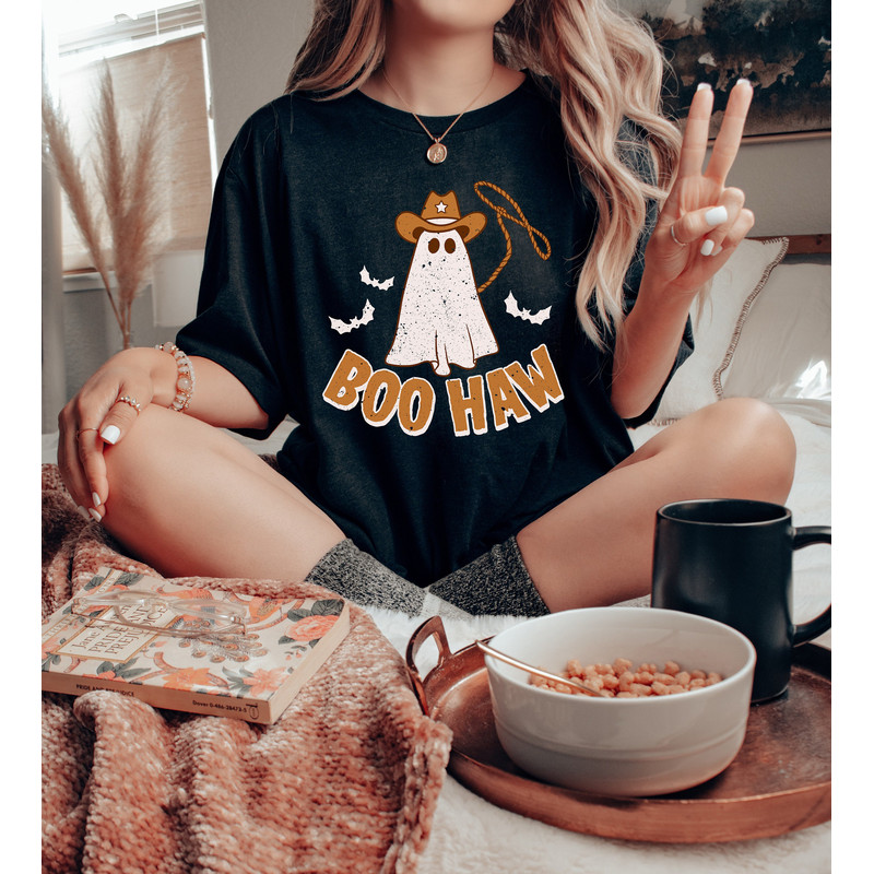 Boo Haw Western Halloween Sweatshirt, Spooky Halloween Mom Shirt, Vintage Sweater, Mama Shirt, Womens Cute Pumpkin Halloween Graphic - 2.jpg