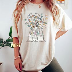 disney happiest place on earth comfort colors t-shirt, disneyland castle shirt, disney world shirt, disney family shirt,
