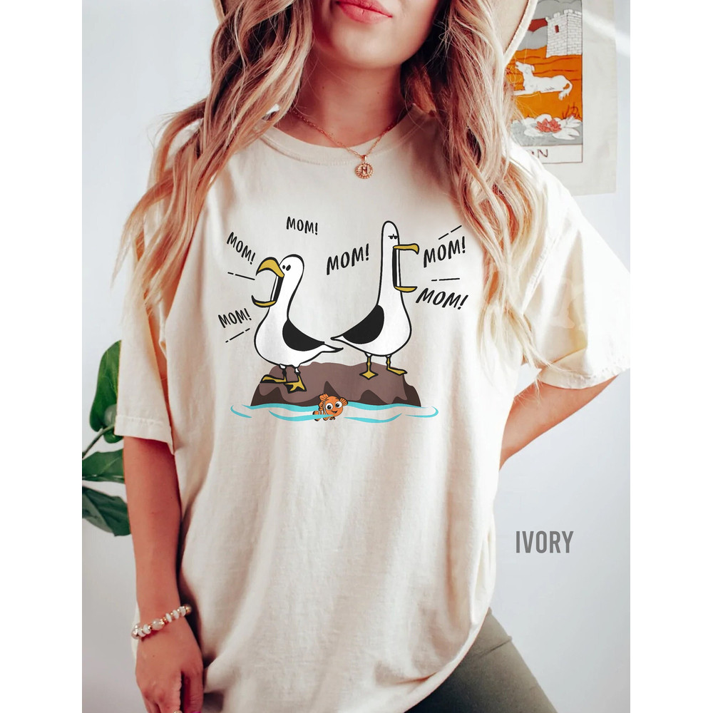 Disney Mom Mom Mom Nemo Seagull Comfort Colors Shirt,  Funny Nemo Tee, Finding Nemo T-shirt, Matching Family Vacation Clothes, Mother Shirt - 1.jpg