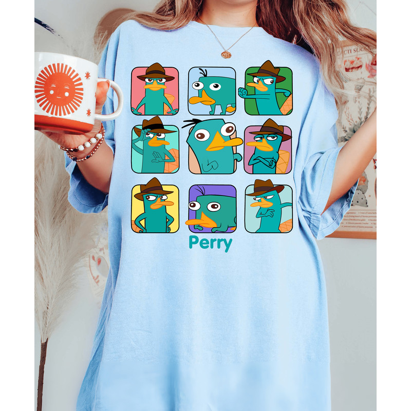 Disney Phineas and Ferb Perry the Platypus Emotions Comfort Color Shirt, Disney Phineas and Ferb Funny Cartoon Unisex T-Shirt, Disney Perry - 5.jpg