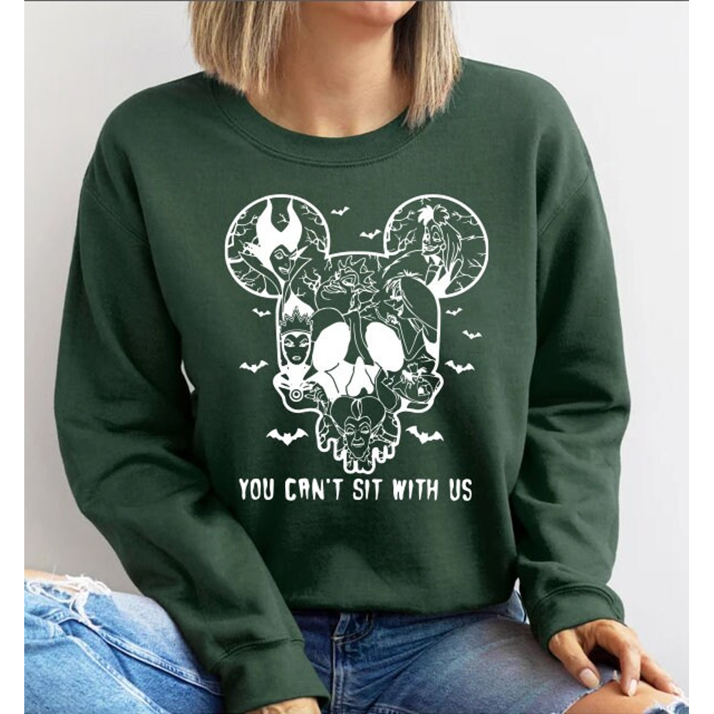 Disney Villains You Can’t Sit With Us Sweatshirt, Halloween Disney Villains Comfort Color Shirt, Disney Witches Shirt,Disney Halloween Shirt - 3.jpg