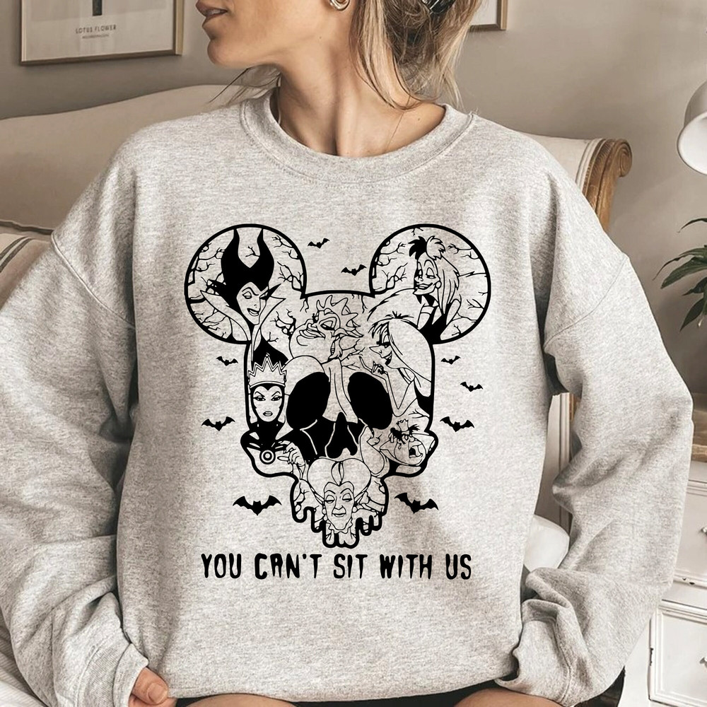 Disney Villains You Can’t Sit With Us Sweatshirt, Halloween Disney Villains Comfort Color Shirt, Disney Witches Shirt,Disney Halloween Shirt - 5.jpg