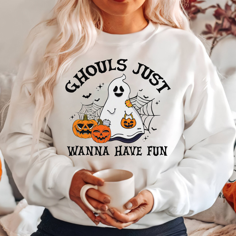 Funny Ghouls Just Wanna Have Fun Sweatshirt, Retro Ghost Boo Comfort Color Shirt, Let's Go Ghouls, Disney Halloween Shirt, Disney Halloween - 7.jpg