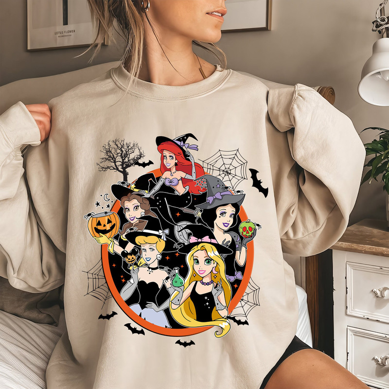 Halloween Disney Princess Comfort Color Shirt, Disney Princess Tee, Disney Halloween Women Sweatshirt, Witchy Tee, Disney Halloween Shirt - 5.jpg